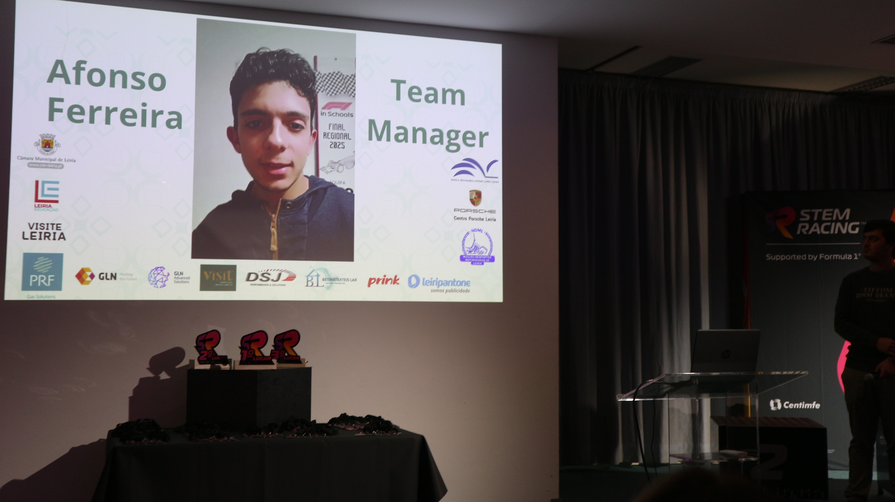 Perfil de membro da equipa em apresentação